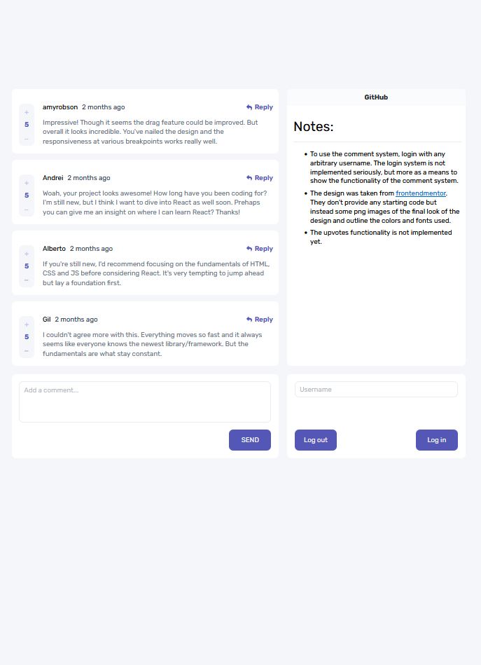 Interactive Comment Section